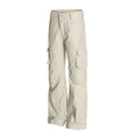 Retro Unisex Solid-Color Multi-Pocket Loose Flare-Bootcut Vêtements de travail Pantalons occasionnels