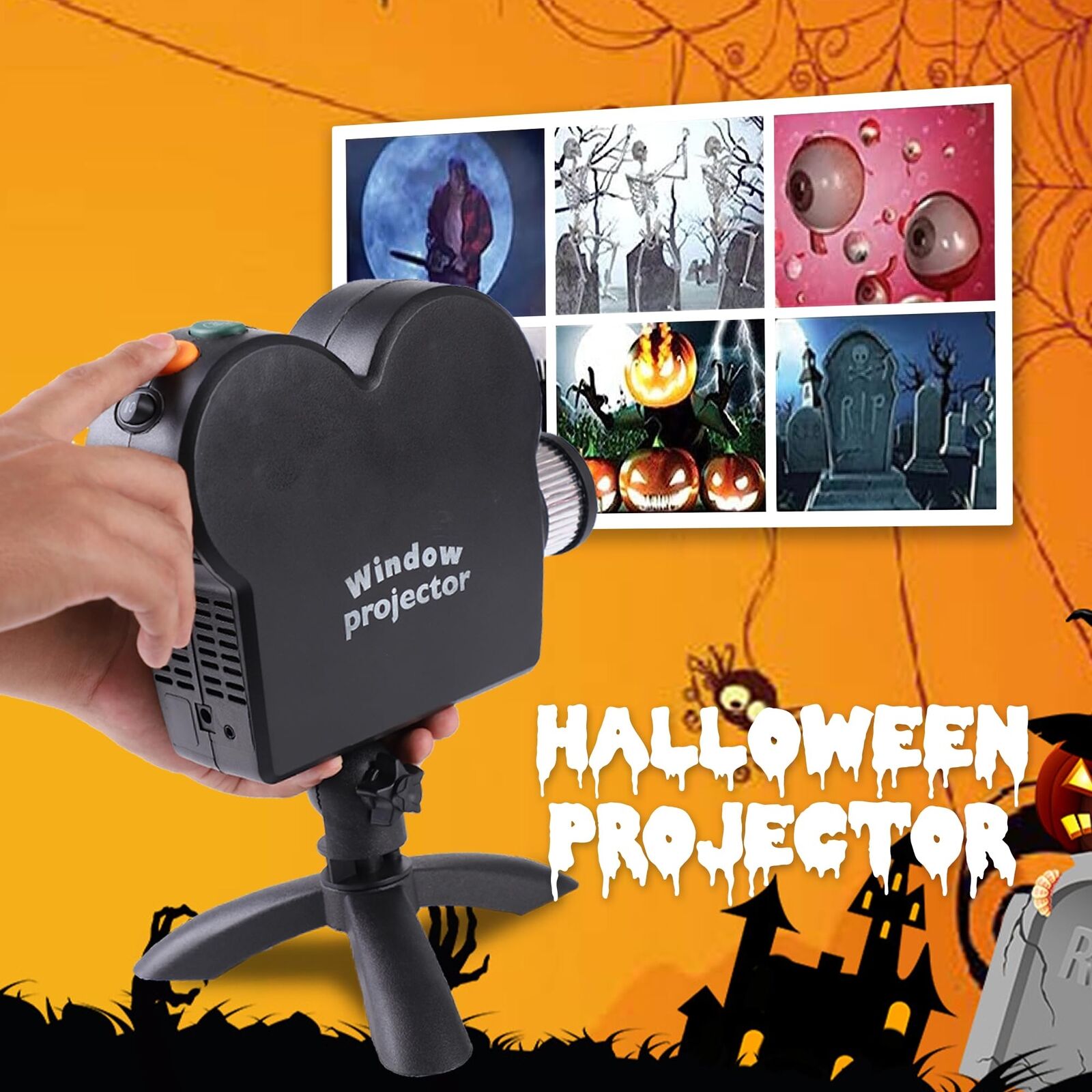 Projecteur de fenêtre d'Halloween Christmas Holographic Optical Home Window Display Pro