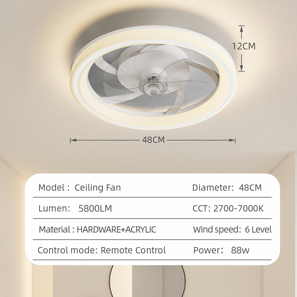 Eventail invisible avec télécommande et onduleur pour chambre à coucher et salon plafond lumière