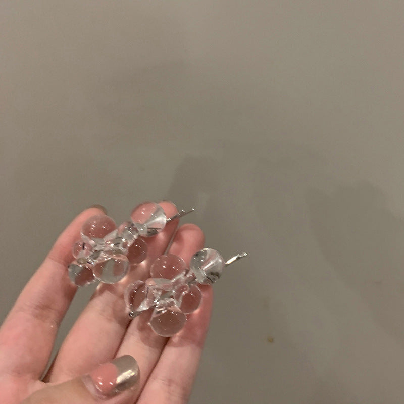 Simple face acrylique perles Clip
