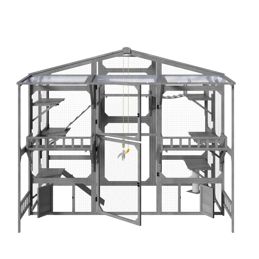 Grand Catio extérieur pour 6-10 Chats