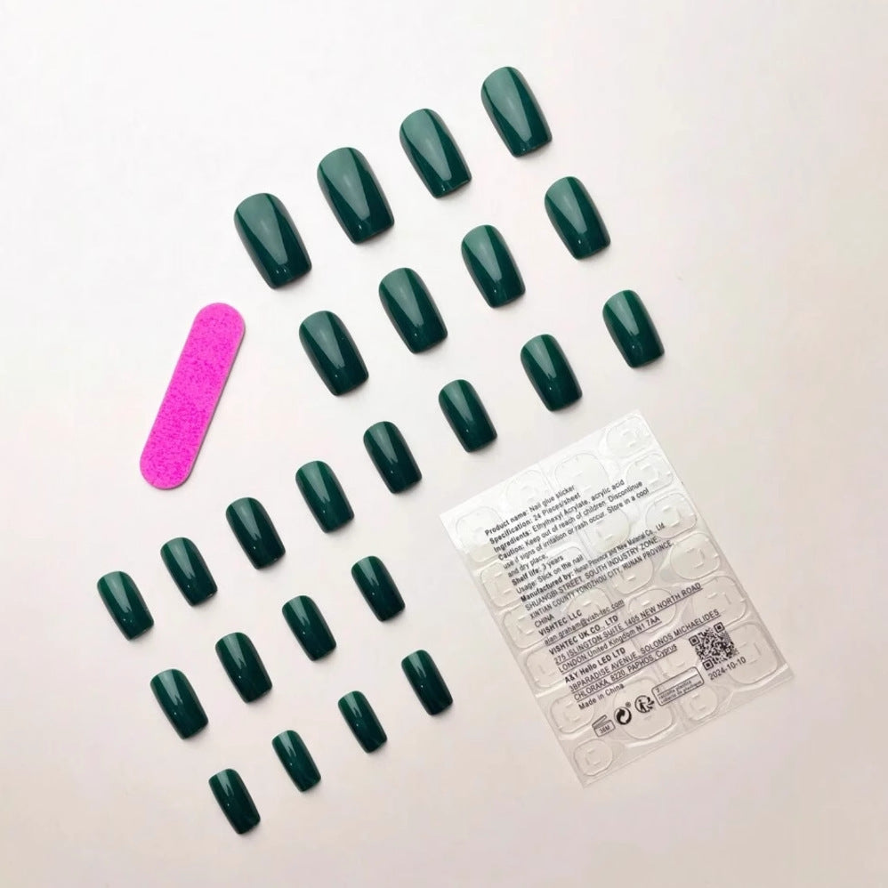 Moss Green Vintage Emerald Glossy Nail Polonais