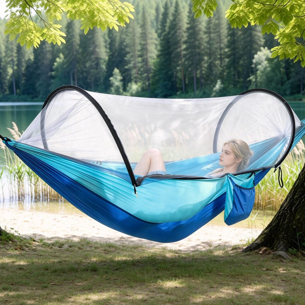 1Pc Hamac de camping avec hamac portable filet Mosquito Tente avec construit dans Mosquito Net Dua