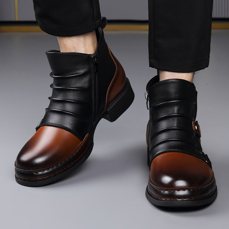 Bottes thermiques retro de style britannique avec fermeture éclair latérale