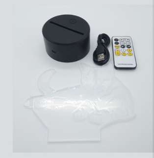 Modèle moto lampe 3D sept couleurs visuelle stéréoscopique lampe LED changement progressif toucher rem