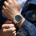 Montre Quartz de ceinture en acier créative carrée pour hommes