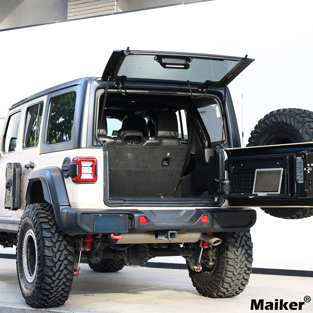 Table de hayon 2 étages arrière Rangement pliable Cargo Rack Bureau de camping extérieur pour 2007- Jeep