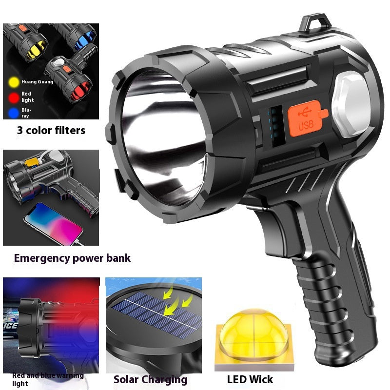 Lampe de poche USB rechargeable à longue portée d'urgence extérieure