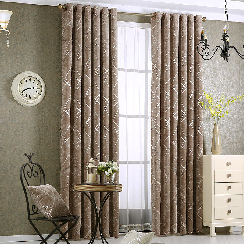 Solid Color Simple Moderne Lumière Luxury Living Room Chenille Blackout Rideaux