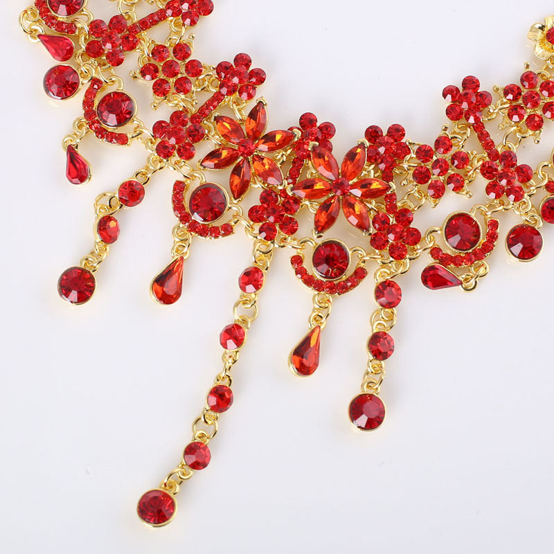Dans l'usine direct Mariée Robe de mariage Collier de mariage rouge costume bijoux accessoires sp
