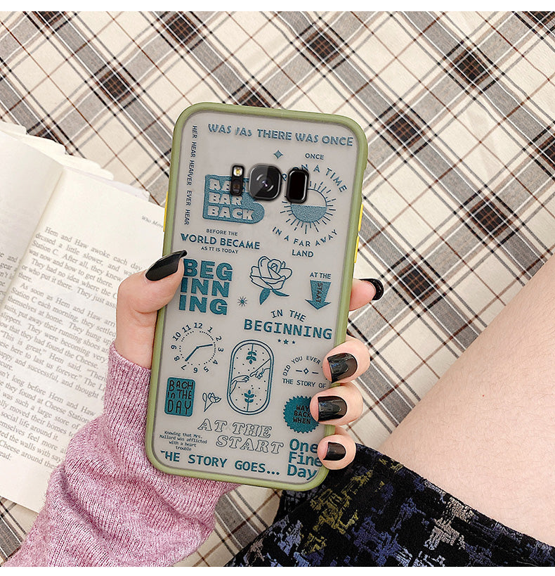 Étui de téléphone givré avec étiquette anglaise