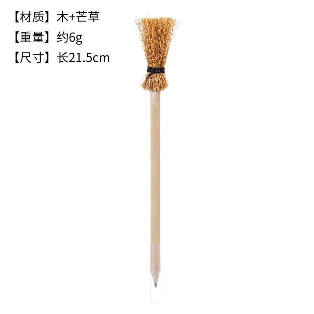 Crayon en bois d'Halloween Magic Wand Crayon Witch Broom Pen Harry Potter Verres Cadre Craft