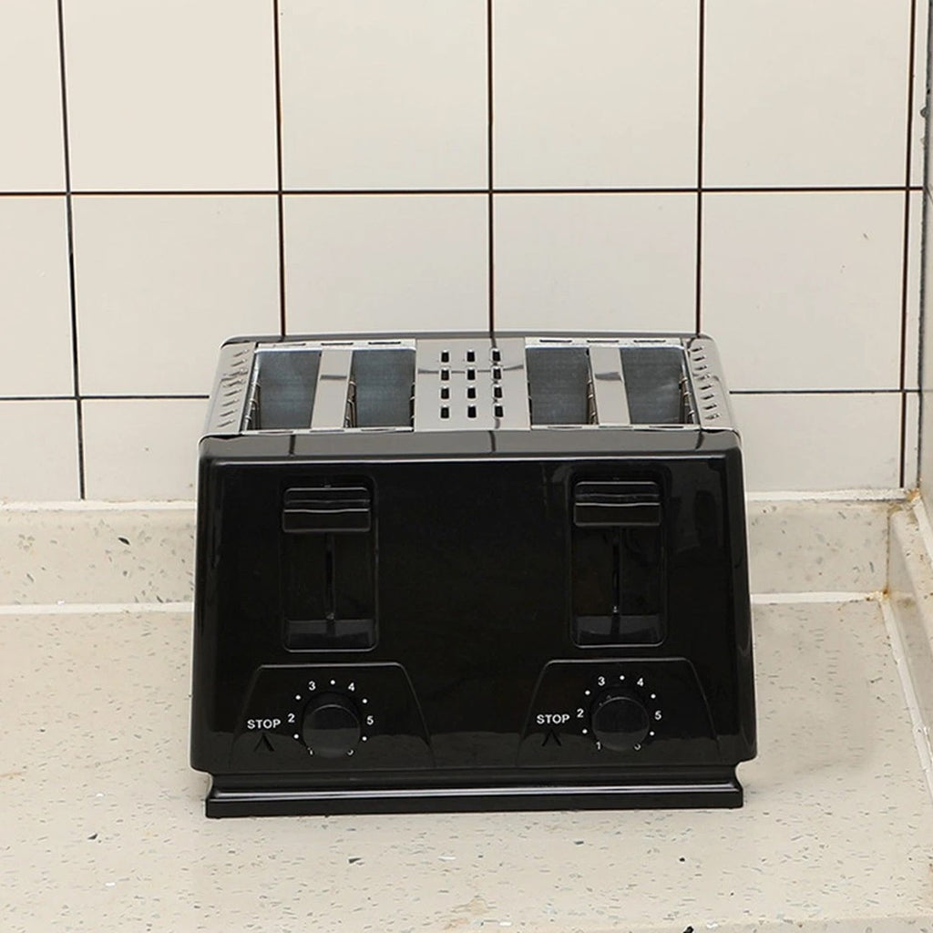 4 Slice extra large Fente avec défrost variable réchauffer le grille-pain noir Nouveau