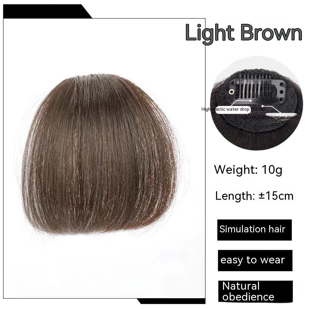 Naturel Avant-tête artificiel cheveux droit Bangs perruques ensemble sans coutures ensemble perruque invisible