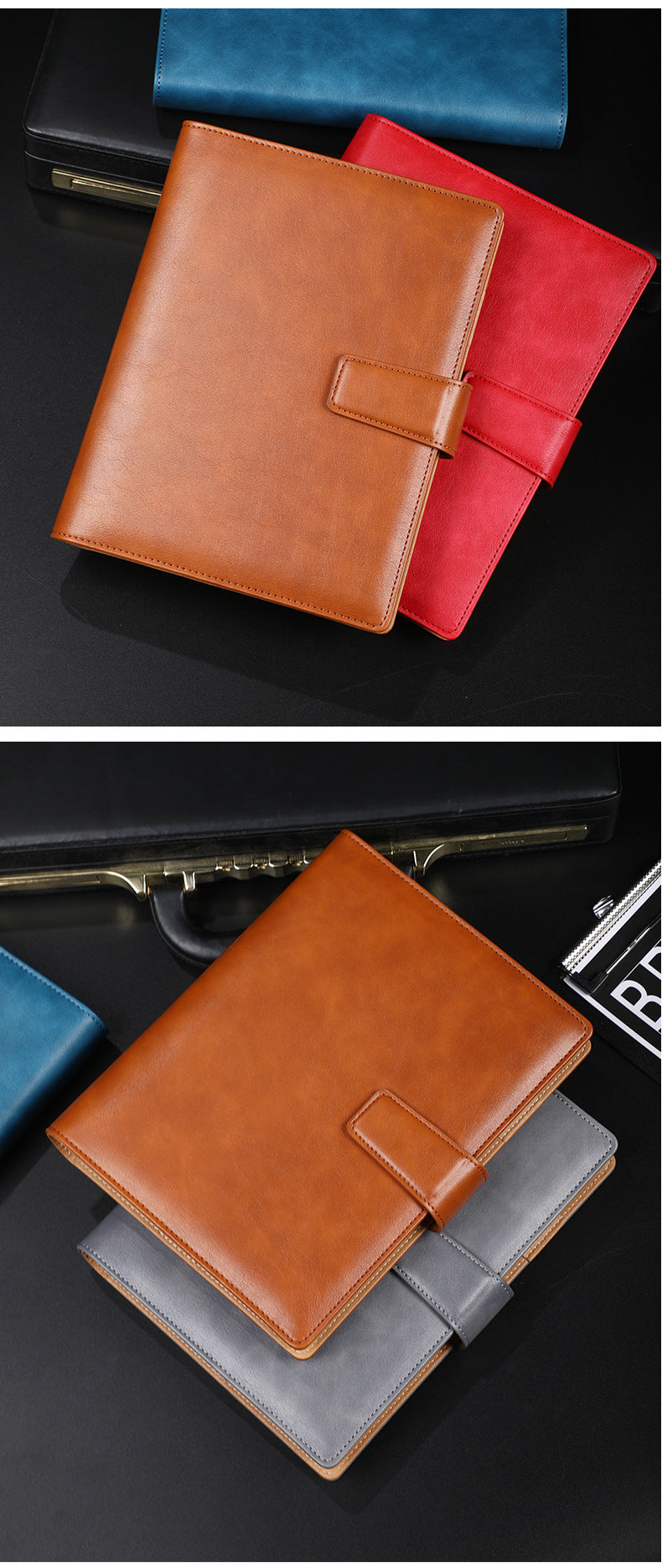 A5 boucle en cuir 6 trous clip portable
