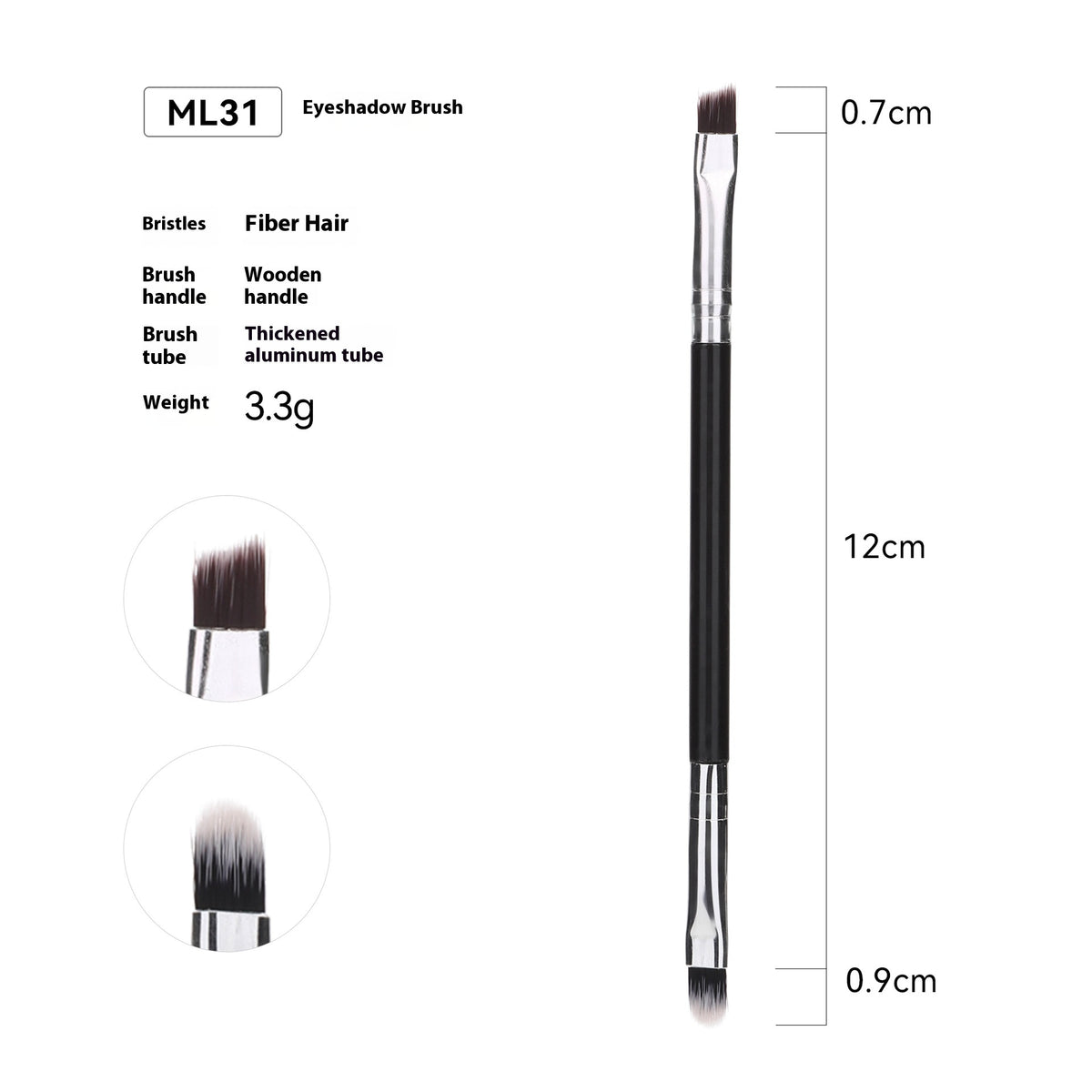 Vente Amazon Can Bulk 32 PCs Brush Suit Brush simple maquillage Sac en cuir avec poignée en bois