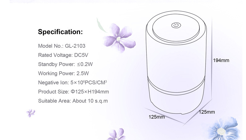 Rénovateur d'air de bureau USB
