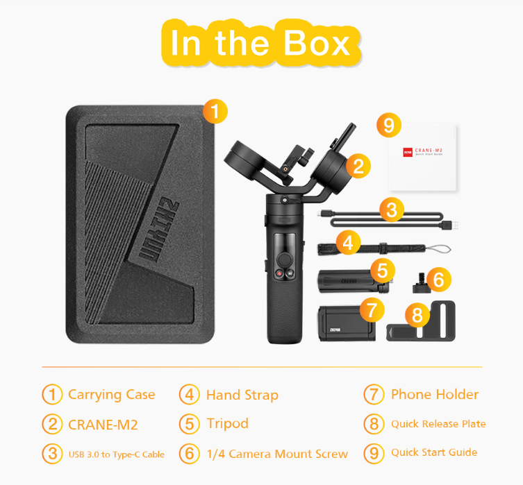 Stabilisateur anti-shake portatif Zhiyun M2
