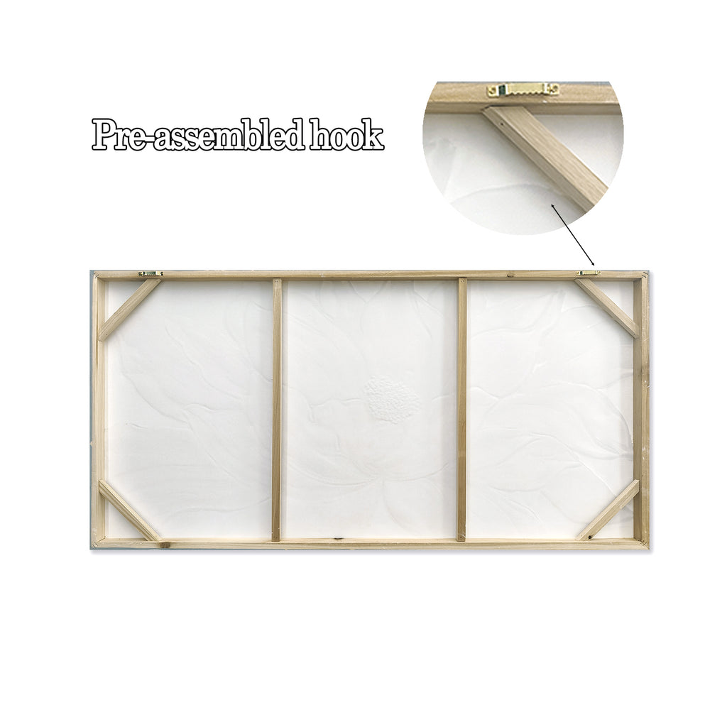 24x48 blanc lotus fleur toile d'art mural