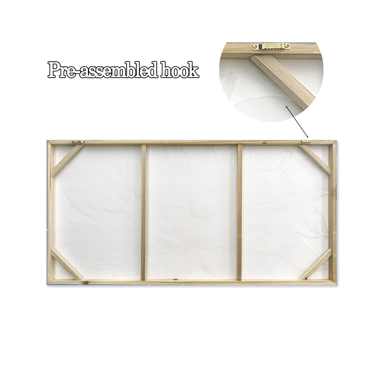 24x48 blanc lotus fleur toile d'art mural