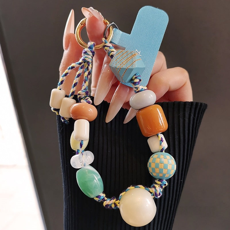 Lanyard de téléphone court polyvalent de forme irrégulière de style rétro