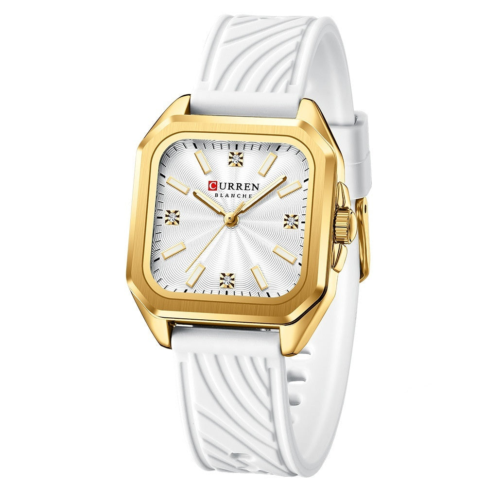 Women's Square Small Dial Waterproof Quartz Silicone Watch