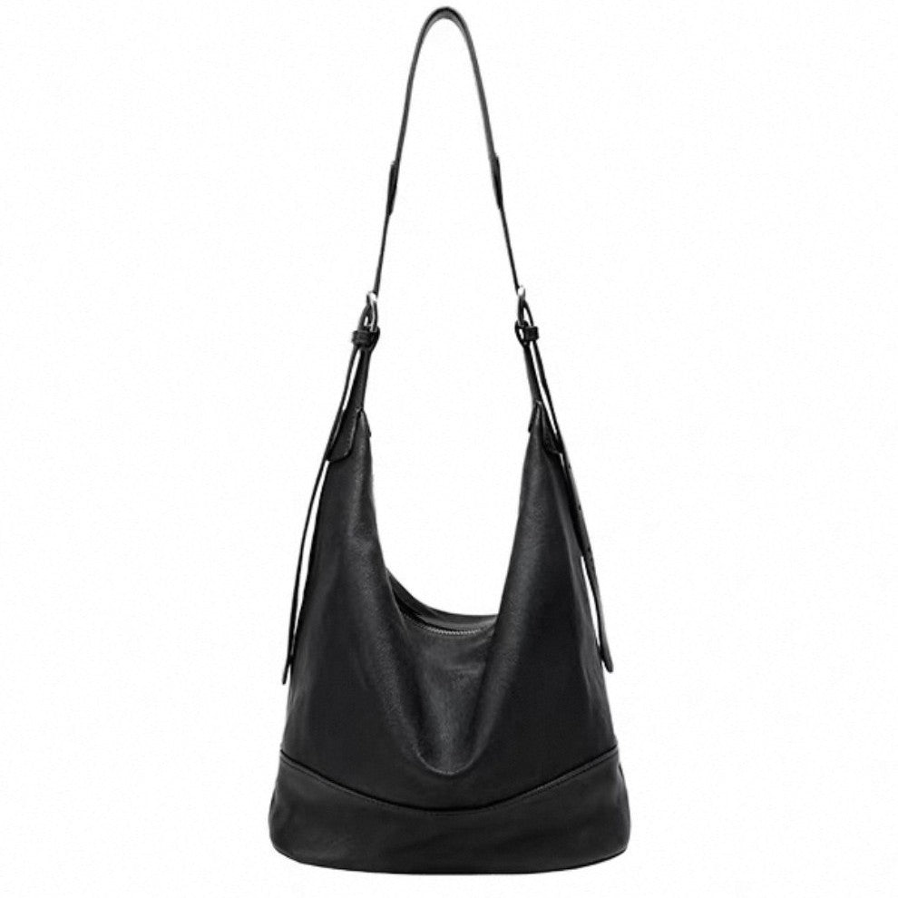 Sheepskin Double main Cuir véritable Sac de navette de grande capacité