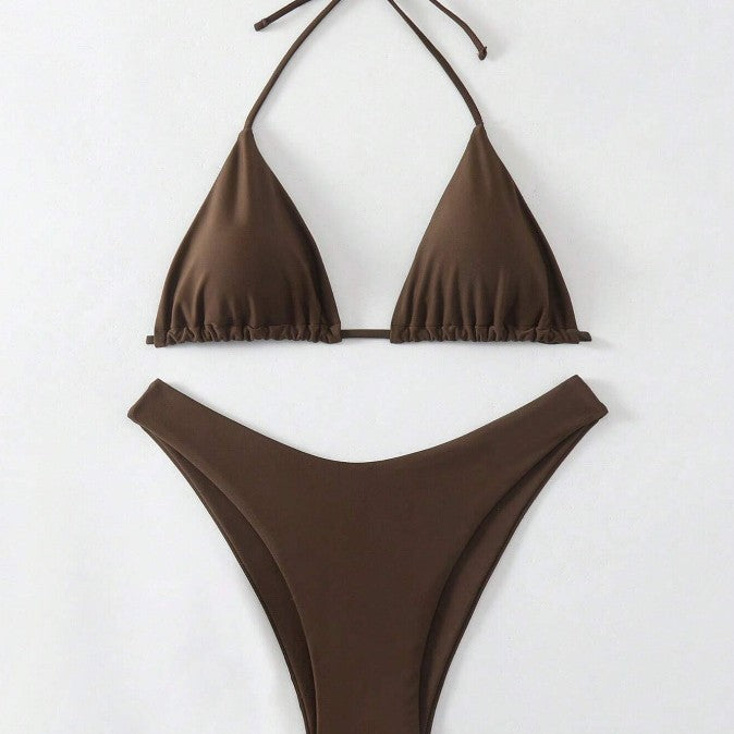 Bikini de plage de couleur solide