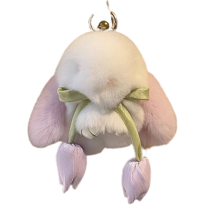 Pendentif en peluche mignon petit lapin porte-clés