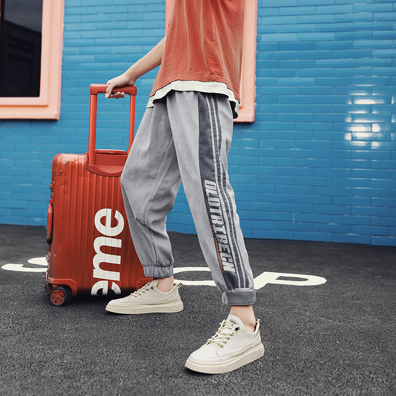 Style coréen Fashionable All-match Blanc Chaussures Homme mince Casual Respirant Toile Sneaker