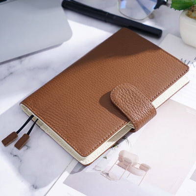 Carnet de notes en cuir Motif Lychee Couche de tête Cowhide A6 Carnet de notes en cuir