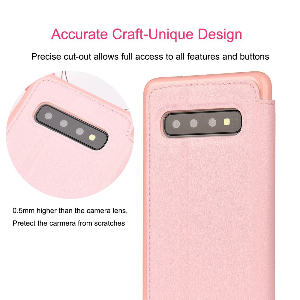 Crown Card Etui en cuir pour téléphone Samsung