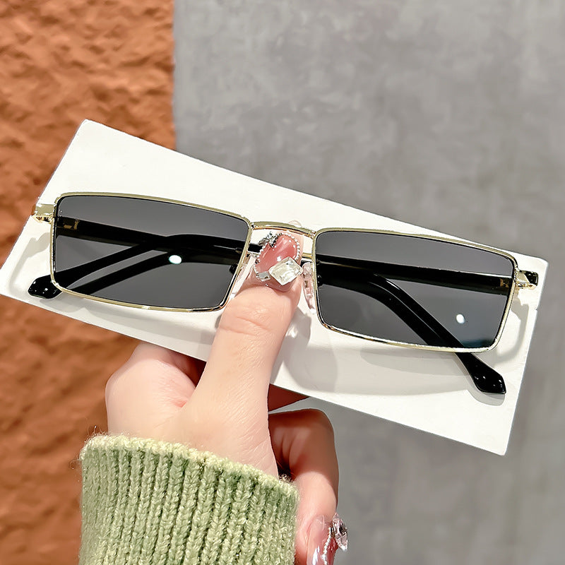 Lunettes de soleil de cadre en métal rétro pour hommes