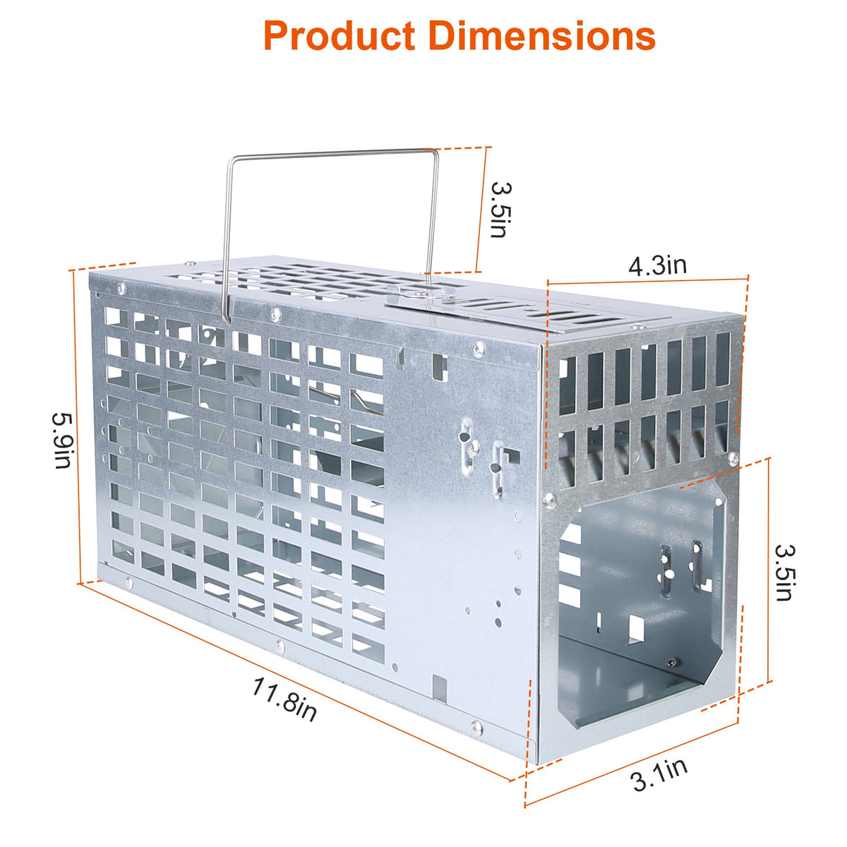 1Pc Une porte humaine Live Mouse Trap réutilisable en métal Rat Rodent Cage Catch Release Continuou