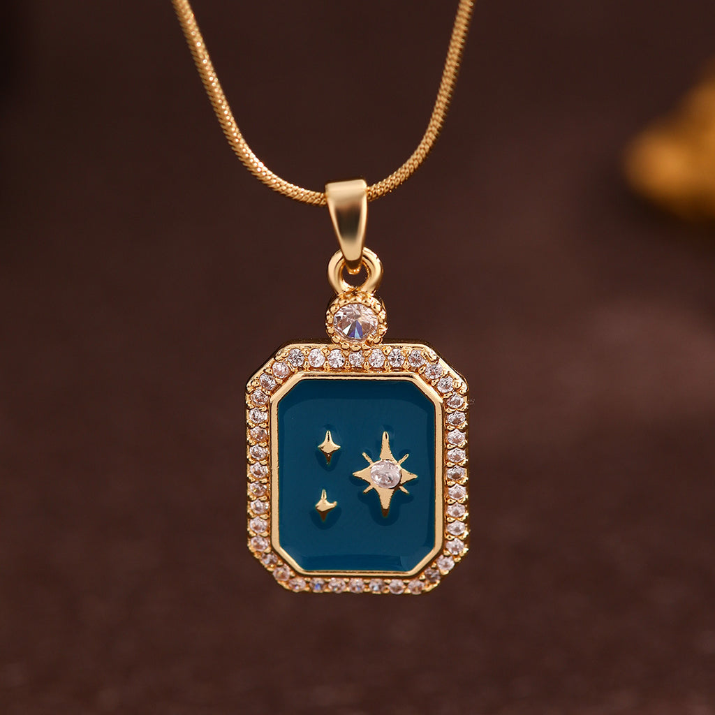 Pendentif Star Pendentif Rétro Collier en acier titane