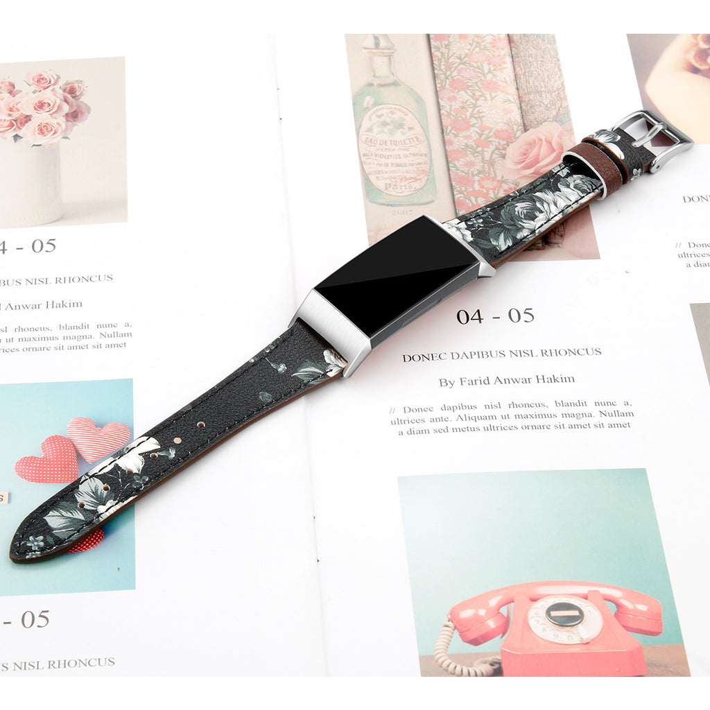 Pour Fitbit Charge34 Smart Watch Bracelet en cuir véritable Première couche Cowhide