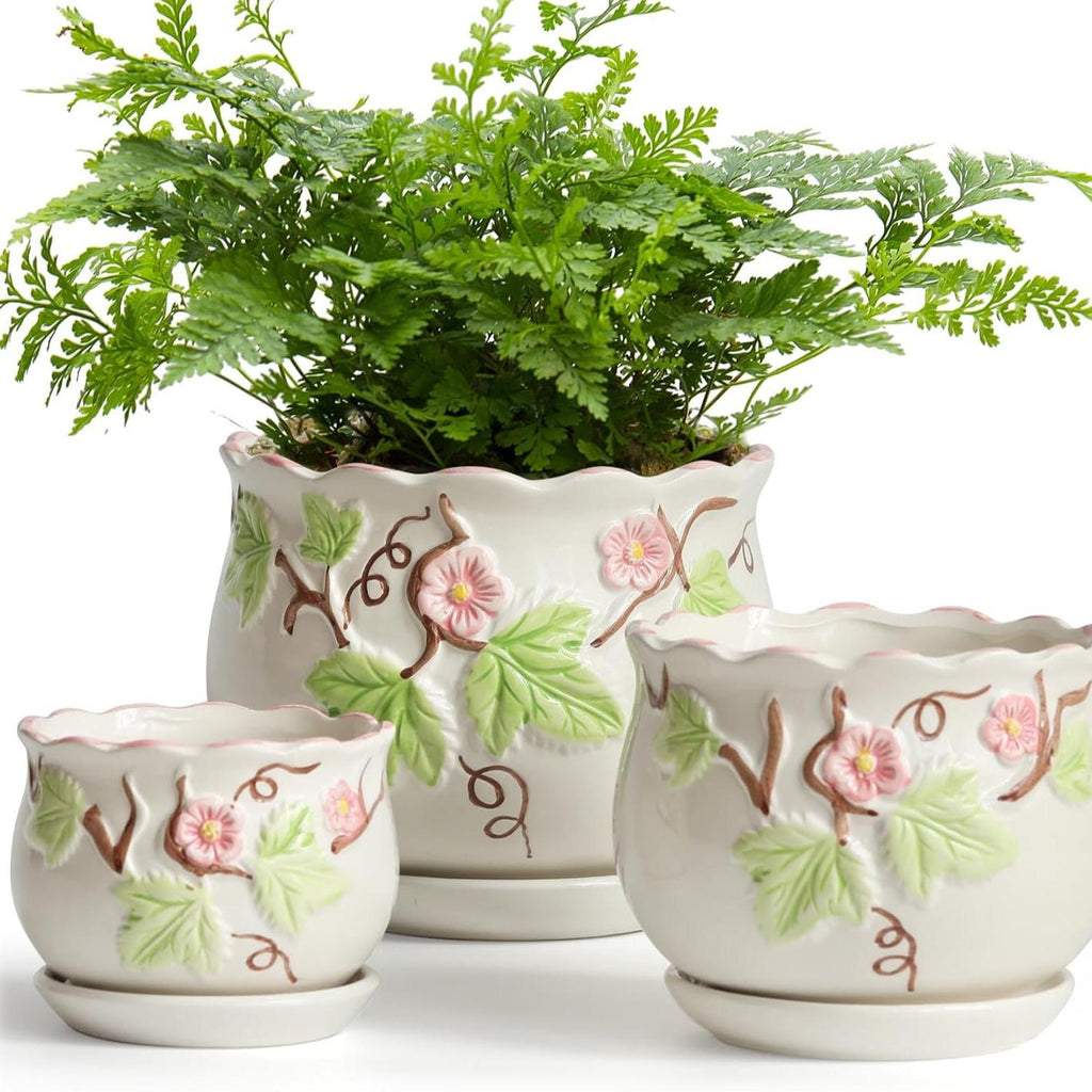 Grand pot de fleurs intérieure personnalisée avec TrayMinimalist DesignParfait pour les suceurs
