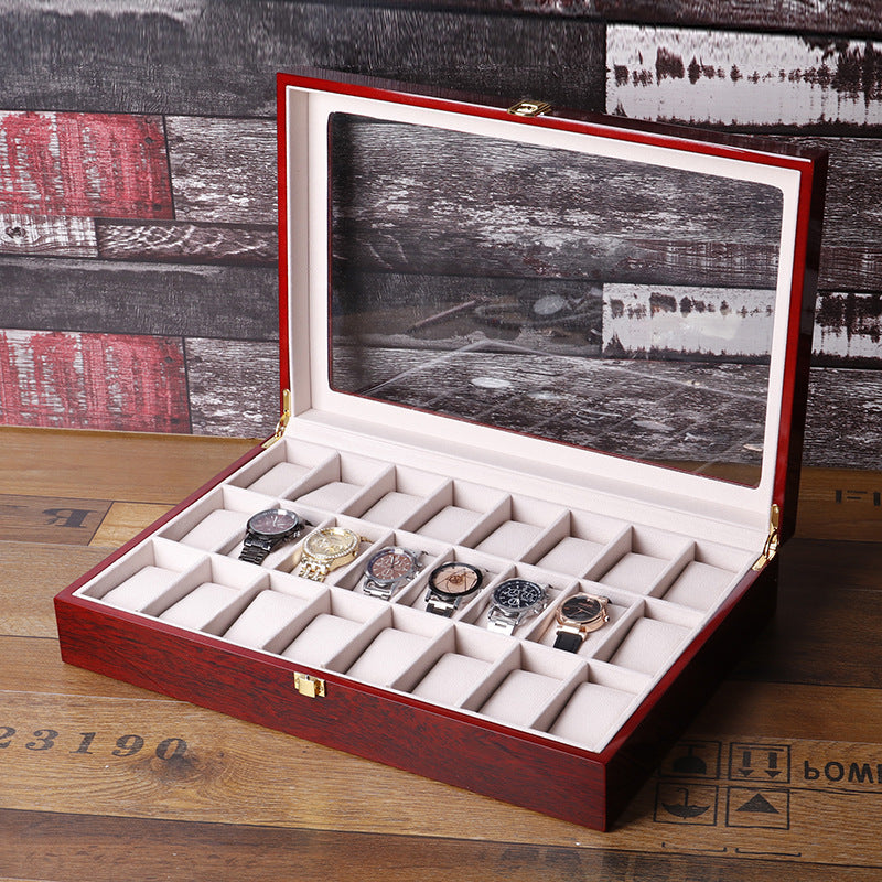 Montres de peinture au four Vernis Montres Display Boîte en bois