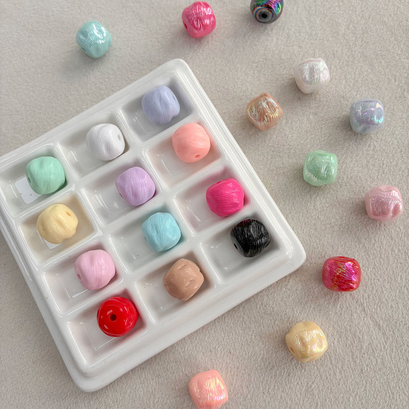 Perles d'espacement à barres acryliques texturées en ligne fine