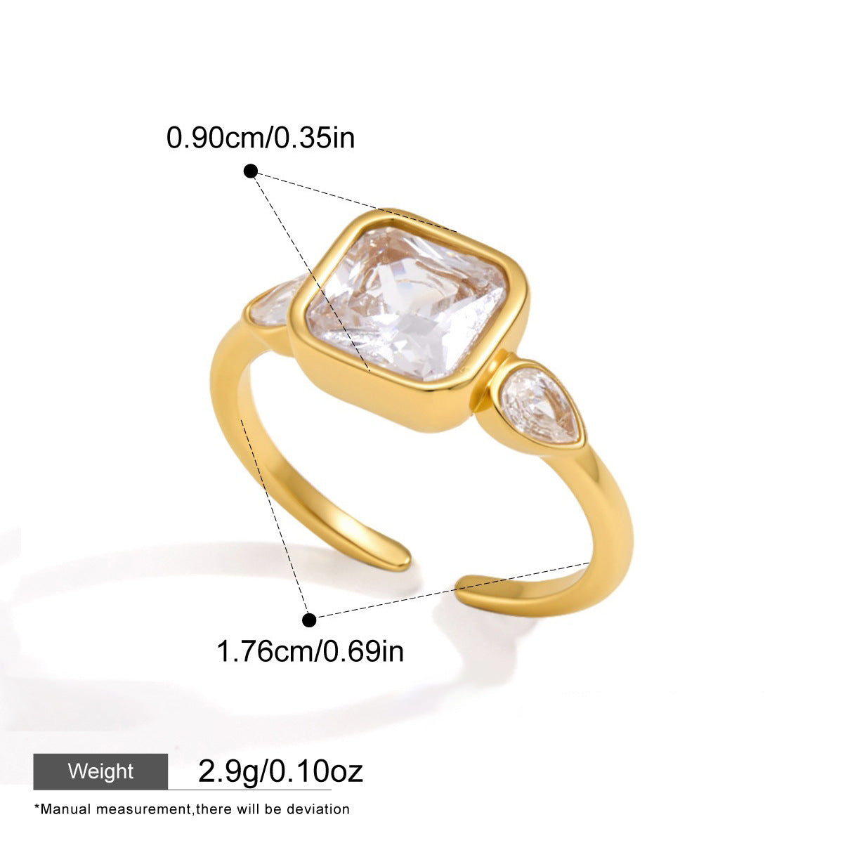 Zircon Anneau en acier inoxydable Niche et design minimaliste sophistiqué