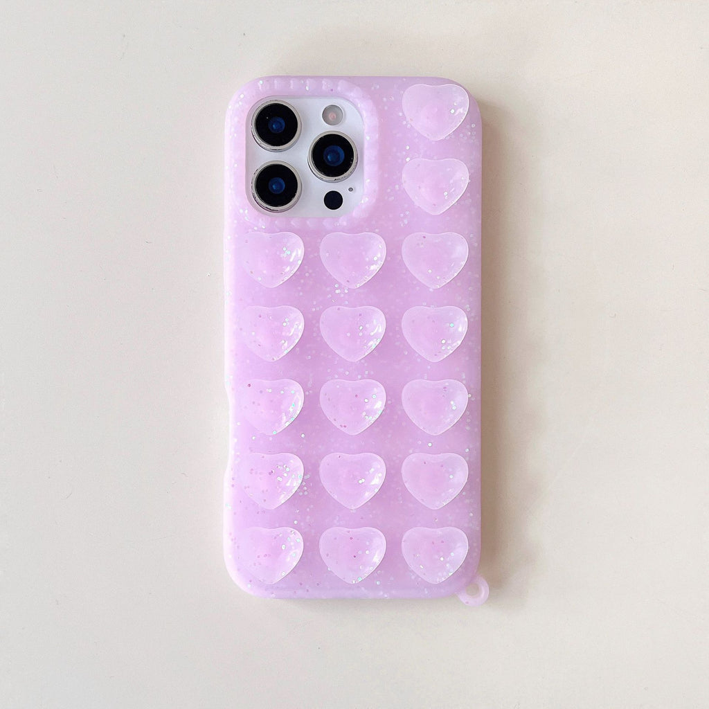 L'amour-thème Glitter Suction Cup cas téléphone approprié pour