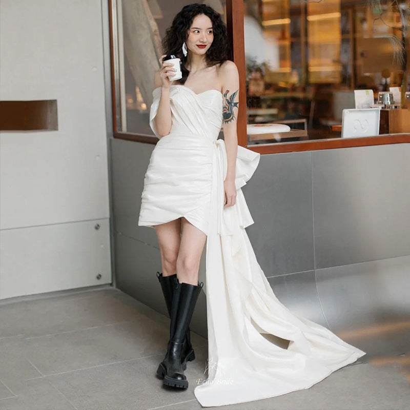 Lumière mariage robe courte femmes