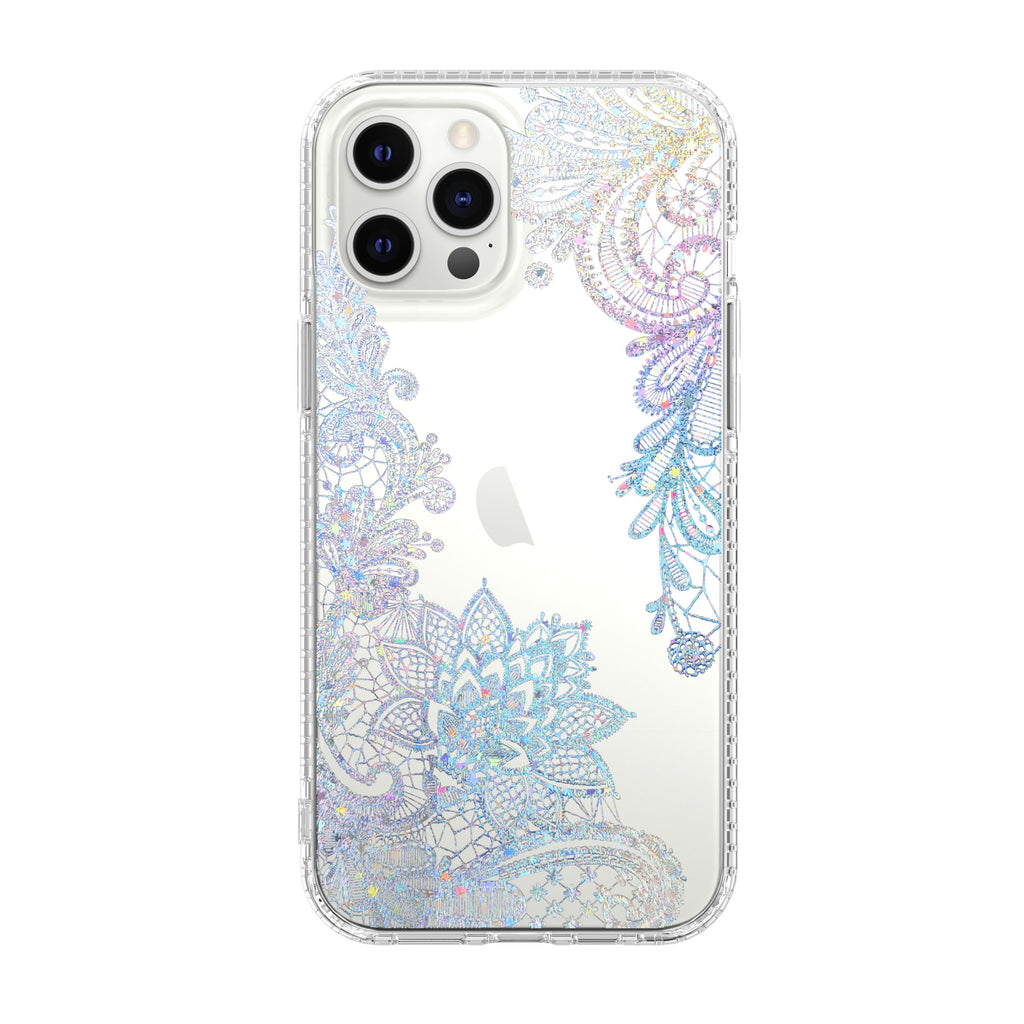 Mosaic Marbre Motif Fleur Étui téléphonique transparent