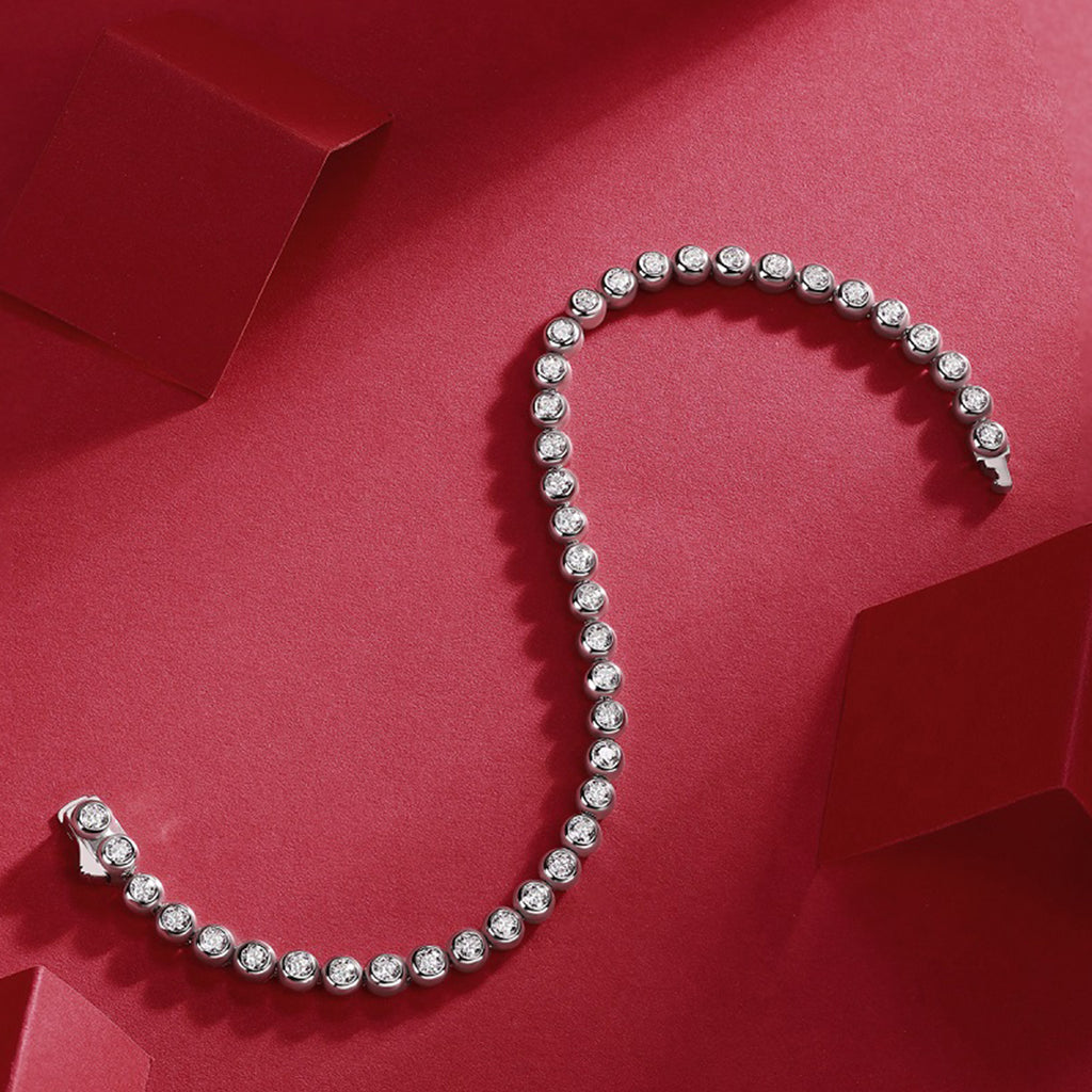S925 Bracelet de tennis en argent 13.2g Moissanite