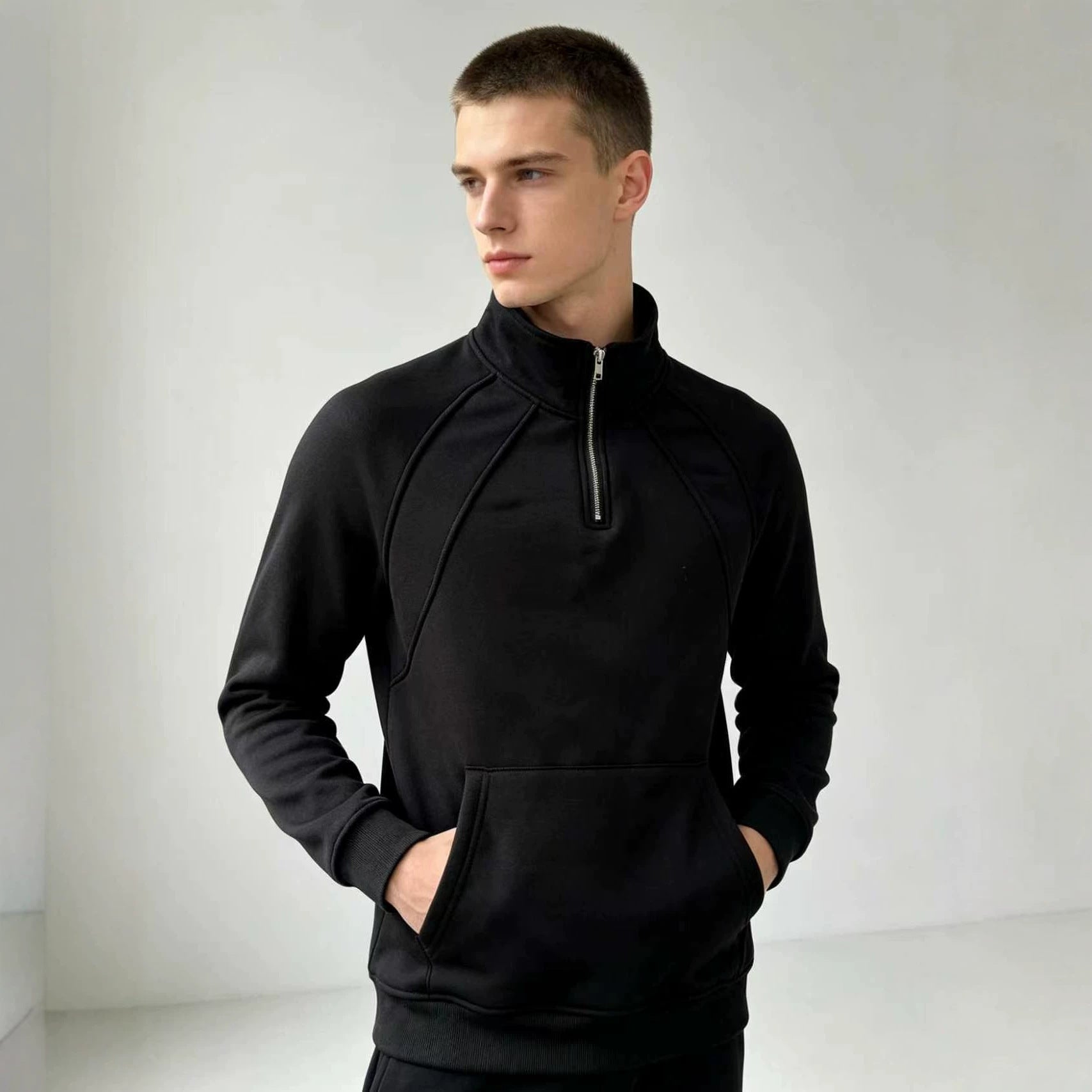 Sweat-shirt de pull à fermeture éclair pour hommes