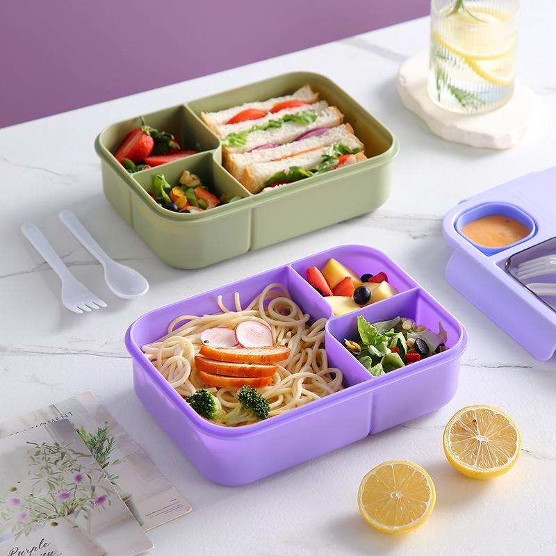 Boîte à Bento de style japonais avec compartiments est micro-ondes-safe