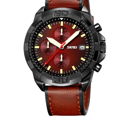 Ceinture Trois Yeux et Six Aiguilles Timing Quartz Wrist British Watch