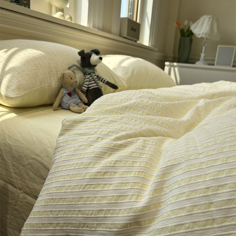 Couvercle à couette rayée de style coréen