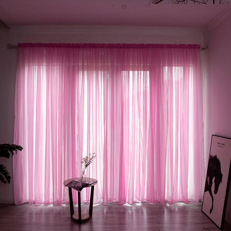 Simple et moderne Balcon Couleur Solide Rideau de Gauze