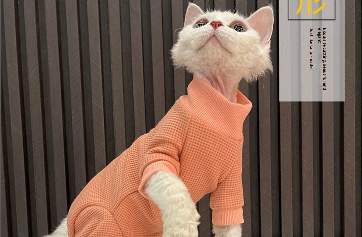 Sphynx Cat Cotton Pyjama de pyjama à quatre pattes pour chats sans cheveux